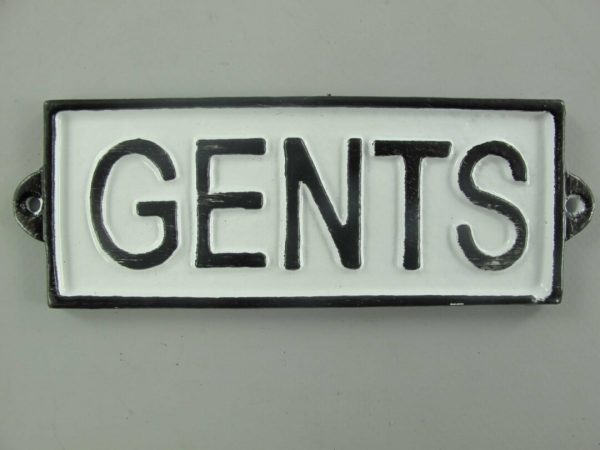 file-802.jpg WC bordje Gents wit zwart - Afbeelding 1