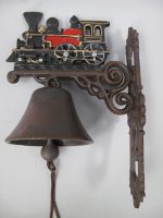 Gietijzeren bel locomotief/ trein klein