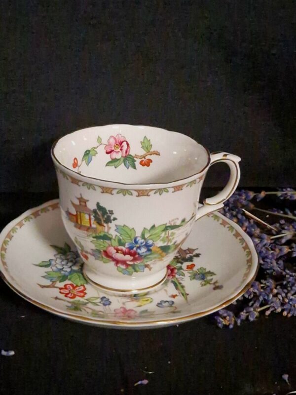 20251028_145715 Staffordshire Pagoda Heren kop en schotel - Afbeelding 1