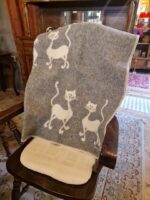 Poezen plaid grijs/ wit