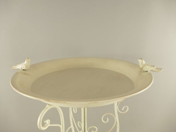 Vogelbad wit met 2 vogeltjes - Afbeelding 2