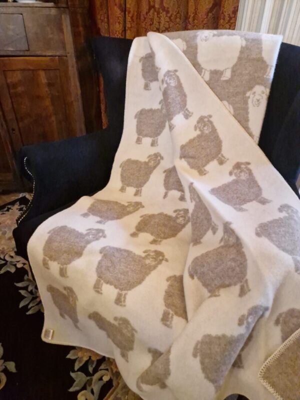 Plaid Mouton schaap beige - Afbeelding 2