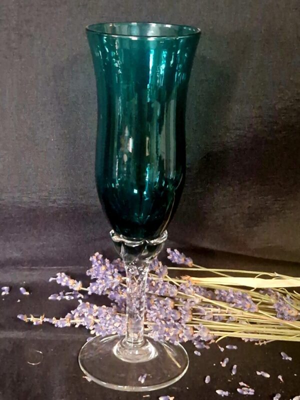 20251029_095847 Azuurblauw Champagneglas Murano - Afbeelding 1