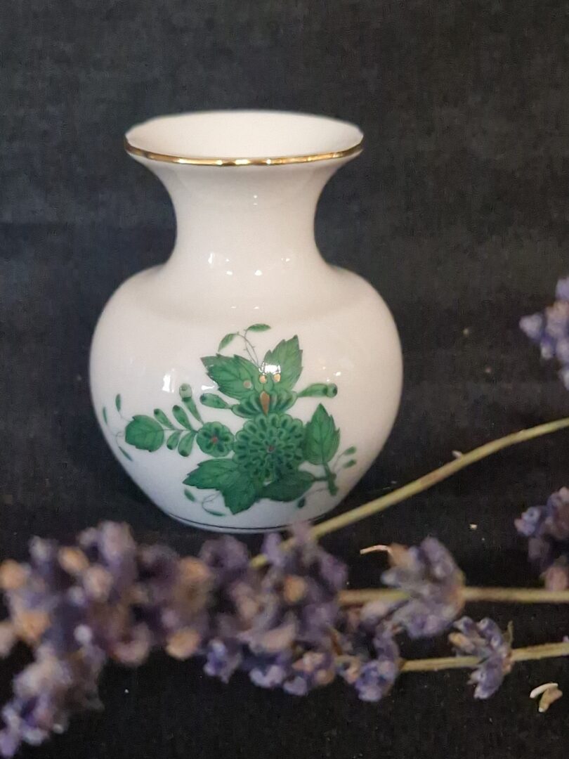 20251030_134537 Herend apponyi groen klein bolvaasje - Afbeelding 1