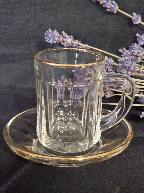 6 Turkse theeglaasjes met bord - Afbeelding 2