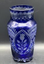 Blauwe Vaas Boheems Kristal