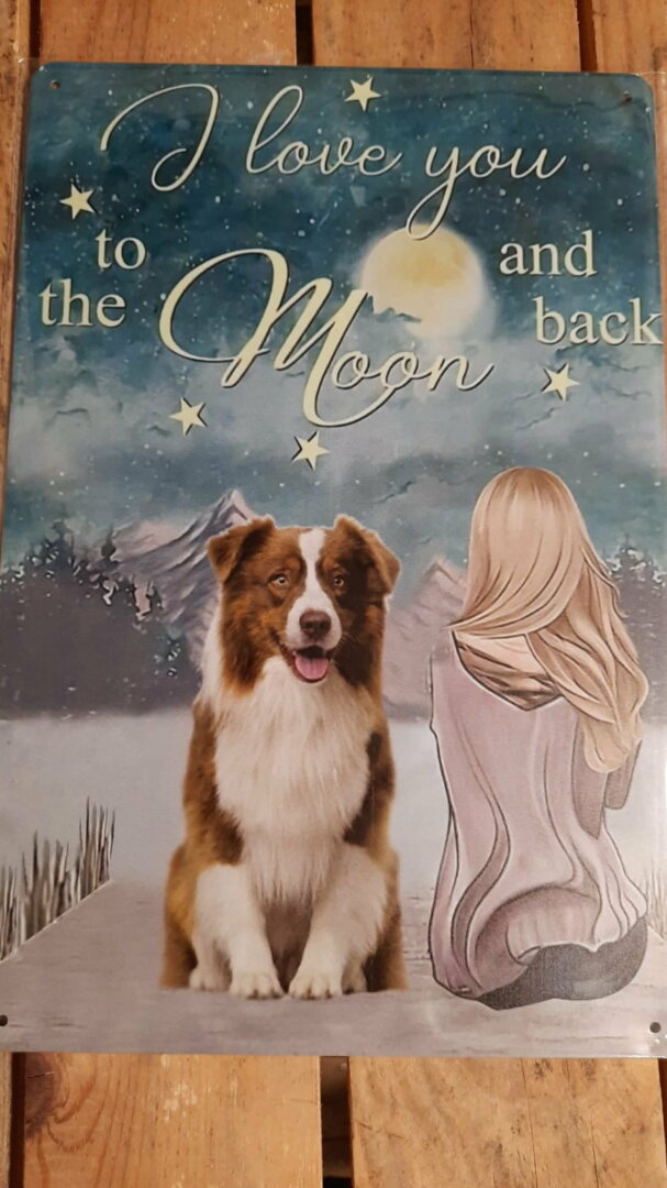 Love you to the moon and back Border Collie  WW127